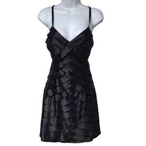 XXI scalloped tiered cocktail dress spaghetti strap small goth steampunk